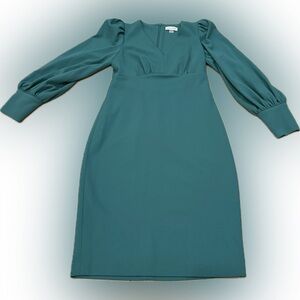 Calvin Klein Elegant Teal Long Sleeve Dress